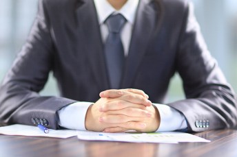 Businessman working with documents in the office